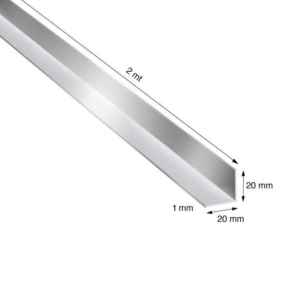 ANGOLARE, 20x20x1,0 mm, LUCIDA, METRI 2