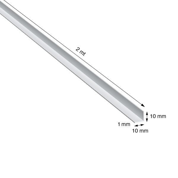 ANGOLARE, 10x10x1,0 mm, ANOD.ARGENTO, METRI 2