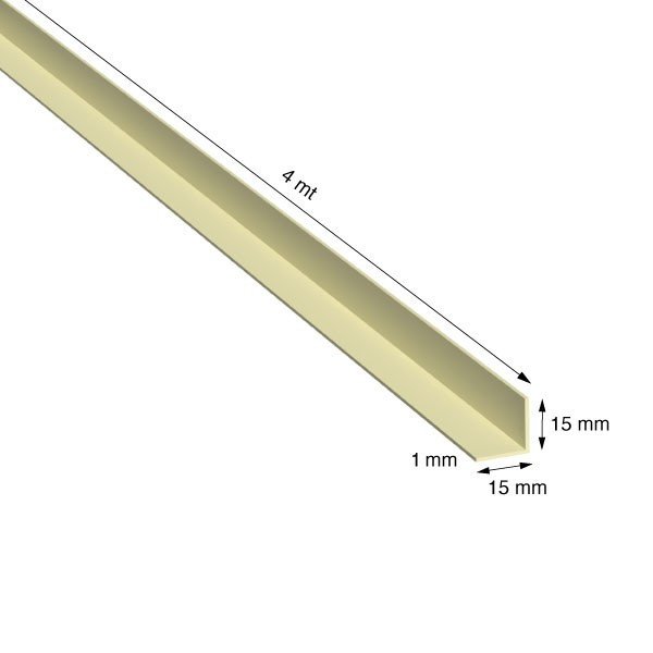 ANGOLARE, 15x15x1,0 mm, ANODIZZATO ORO, METRI 4
