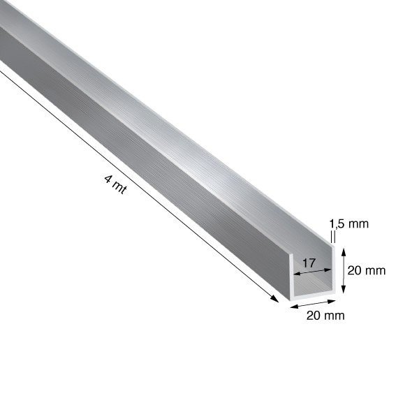 U, 20x20x1,5 mm, GREZZO, METRI 4