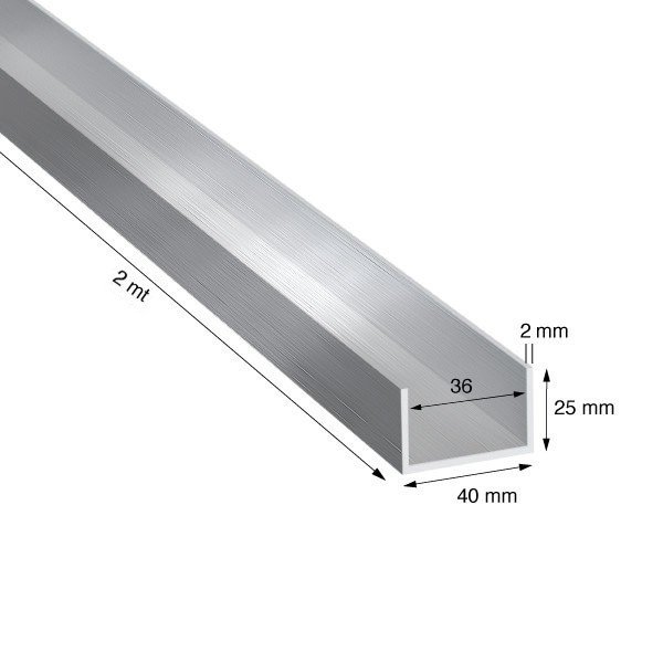 U, 40x25x2,0 mm, GREZZO, METRI 2