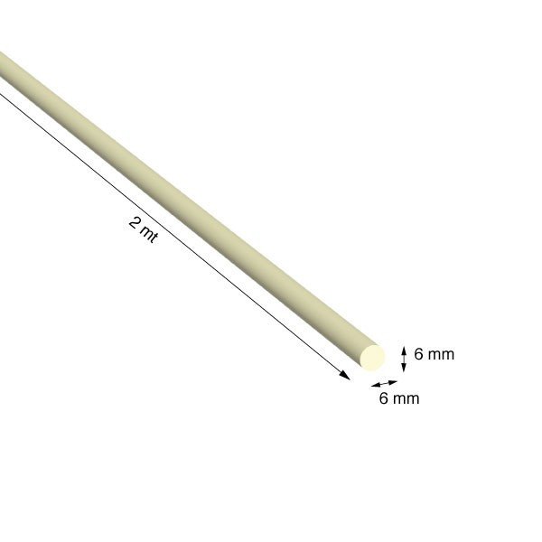 TONDO PIENO, 6 mm, ANODIZZATO COLOR ORO, METRI 2