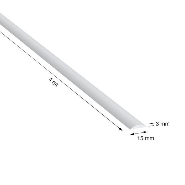 MEZZO TONDO, 15x3,0 mm, ANOD.ARGENTO, METRI 4