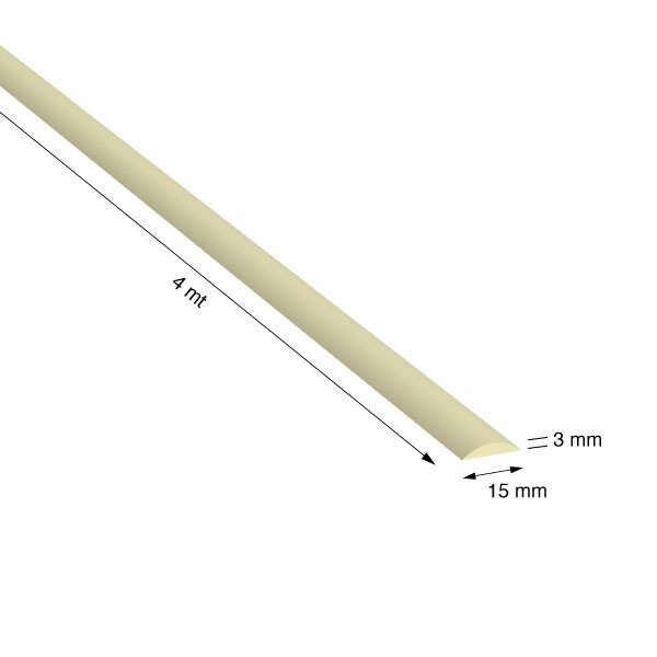 MEZZO TONDO, 15x3,0 mm, ANODIZZATO ORO, METRI 4