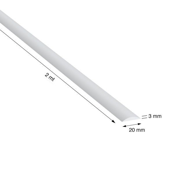 MEZZO TONDO, 20x3,0 mm, ANOD.ARGENTO, METRI 2