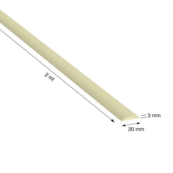 MEZZO TONDO, 20x3,0 mm, ANODIZZATO ORO, METRI 2