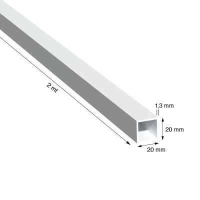 TUBO QUADRO, 20x1,3 mm,...