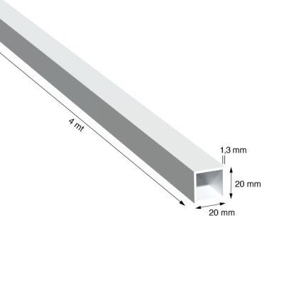 TUBO QUADRO, 20x1,3 mm,...