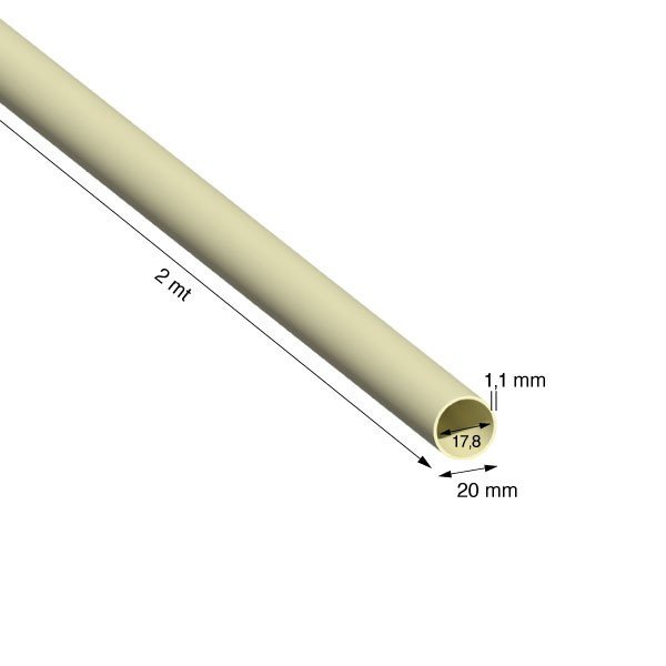 TUBO TONDO, 20x1,1 mm, ANODIZZATO ORO, METRI 2