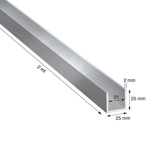 U, 25x25x2,0 mm, GREZZO, METRI 2
