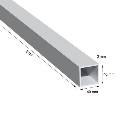TUBO QUADRO, 40x2,0 mm,...