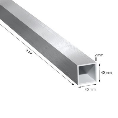 TUBO QUADRO, 40x2,0 mm,...