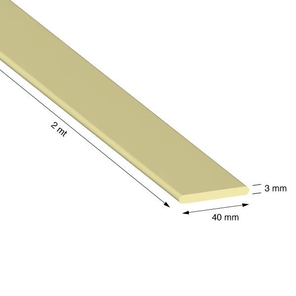 PIATTO SPIGOLI ARROT., 40x3,0 mm, AN.ORO, METRI 2