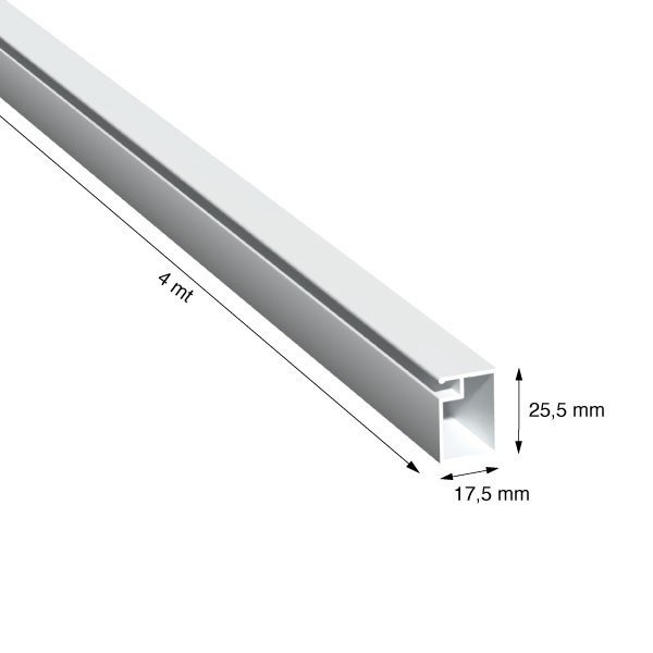 P. PER ZANZ., 25,5x17,5, BIANCO RAL 9010, METRI 4