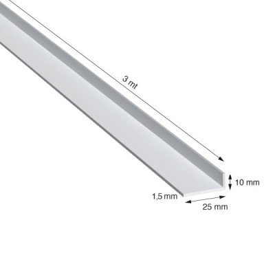 L, 25x10x1,5 mm, ANODIZZATO...