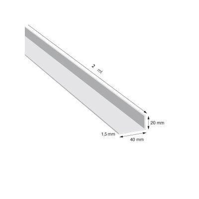 L, 40x20x1,5 mm, BIANCO RAL...