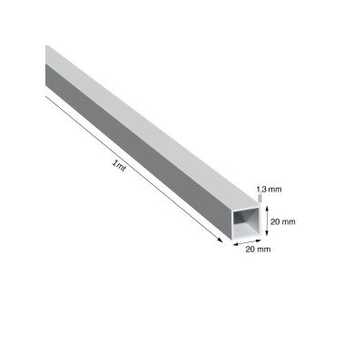 TUBO QUADRO, 20x1,3 mm,...