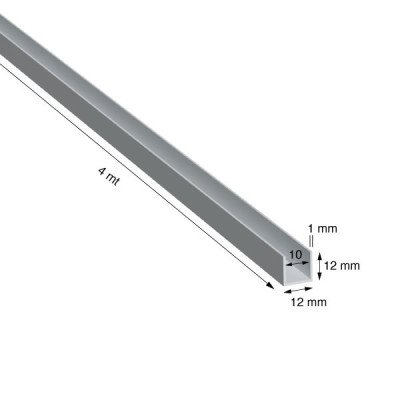 U, 12x12x1,0 mm, ANODIZZATO...